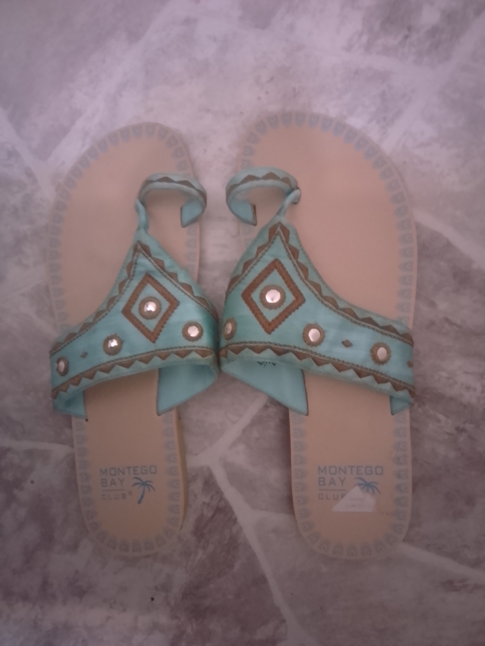 Montego Bay Club Mint Beaded Sandals